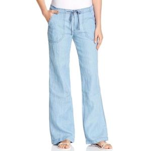 SANCTUARY | Wide Leg Chambray Light Wash Pants 10